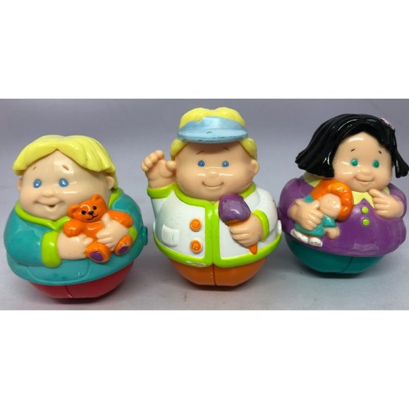 VTG Hasbro Playskool Weebles Wobble Figures, Baby Doll, Teddy Bear, Ice Cream - Picture 7 of 7